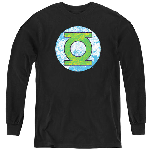 DC Comics Gl Neon Distress Logo Youth Long Sleeve T-Shirt