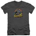 Justice League Batman Rough Distress V-Neck T-Shirt