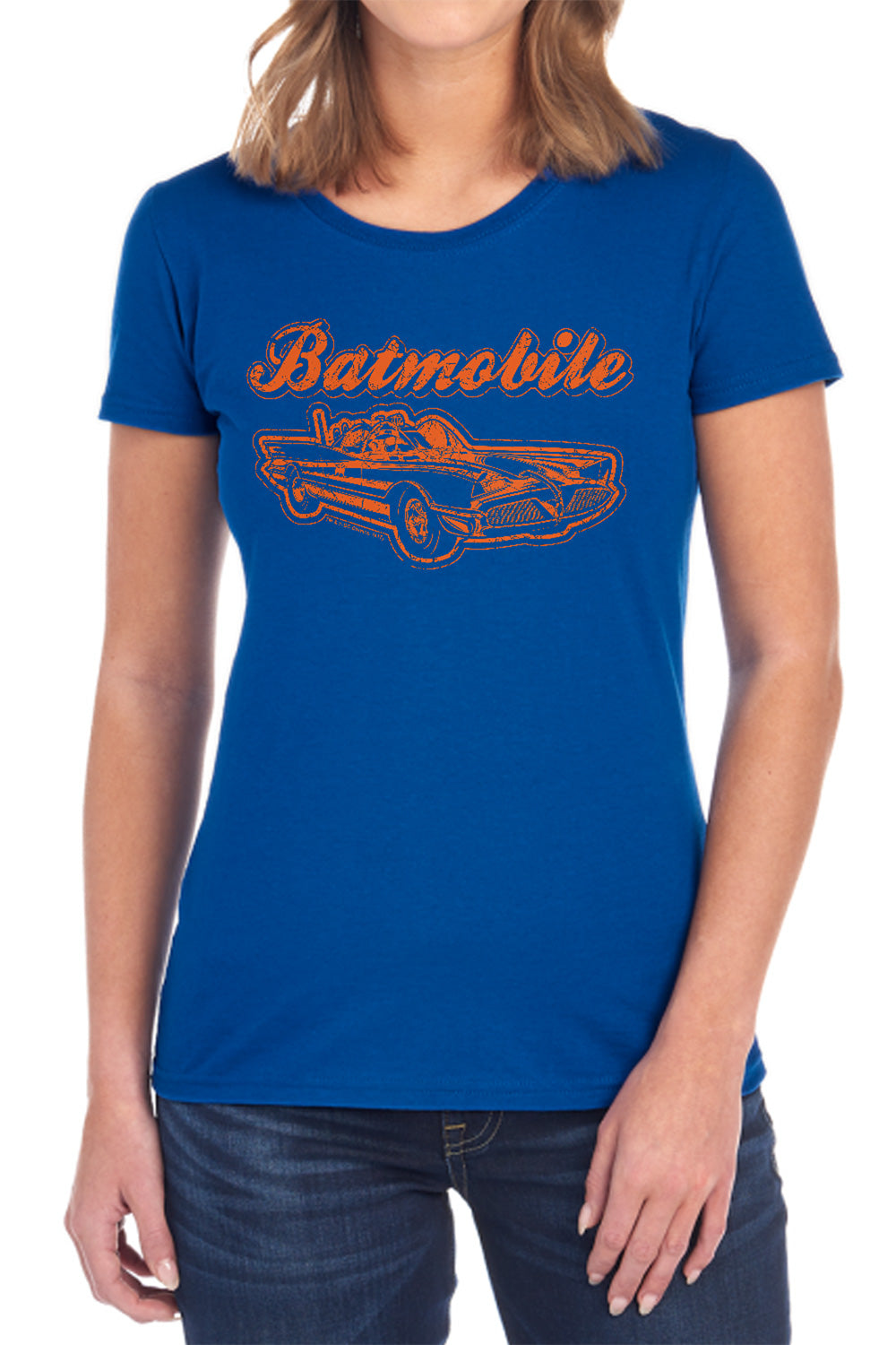 Batman Batmobile Womens T-Shirt