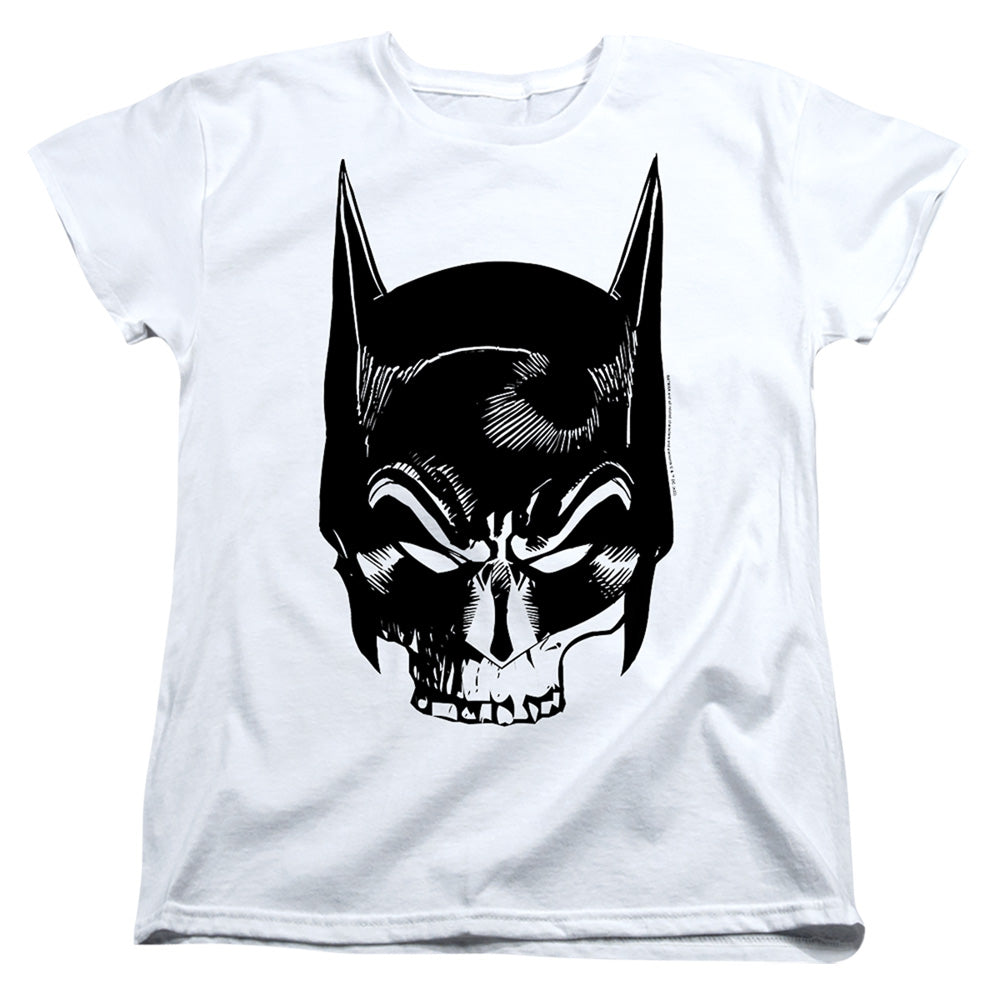 The Batman Skull on White Womens T-Shirt