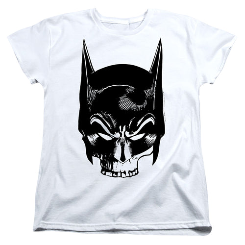 The Batman Skull on White Womens T-Shirt