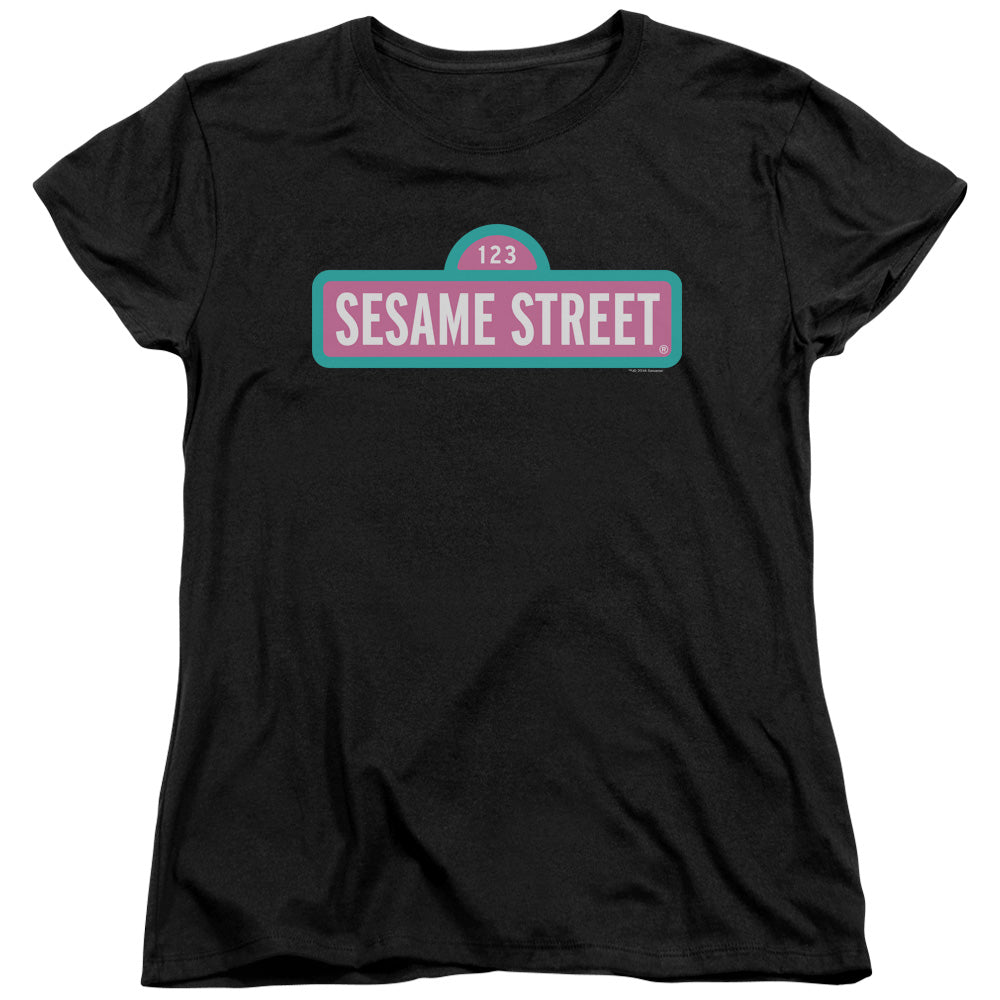 Sesame Street Pink Logo Womens T-Shirt