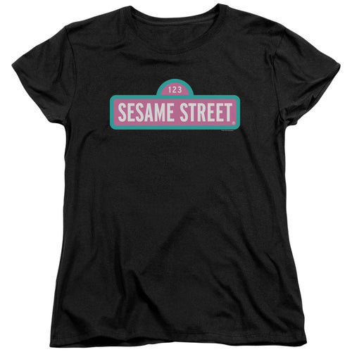 Sesame Street Pink Logo Womens T-Shirt