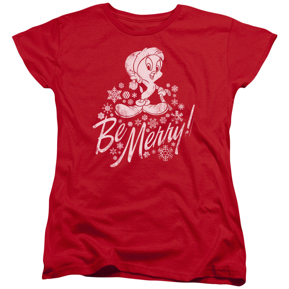 Looney Tunes Merry Tweety Womens T-Shirt