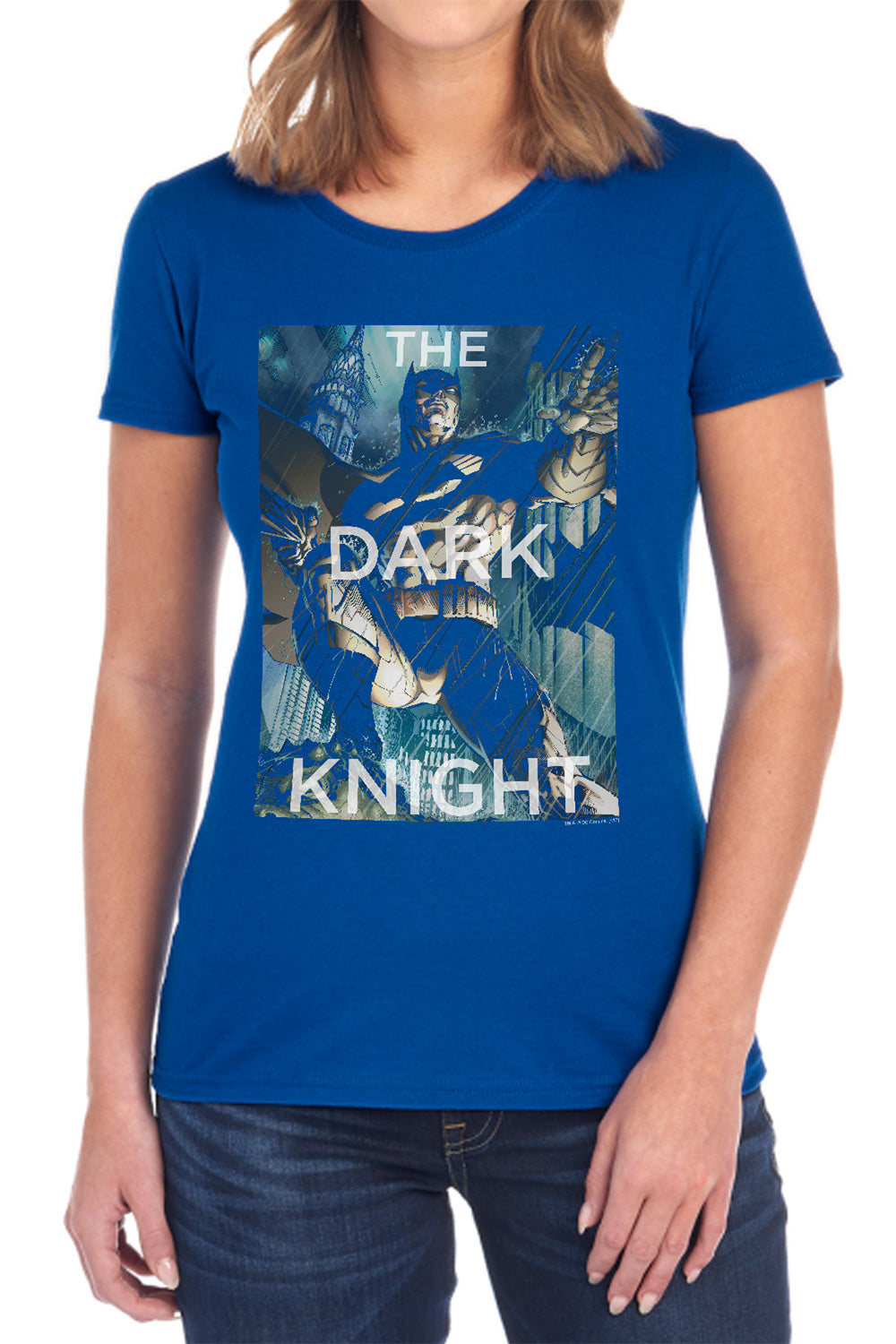 Batman Fighting The Storm Womens T-Shirt