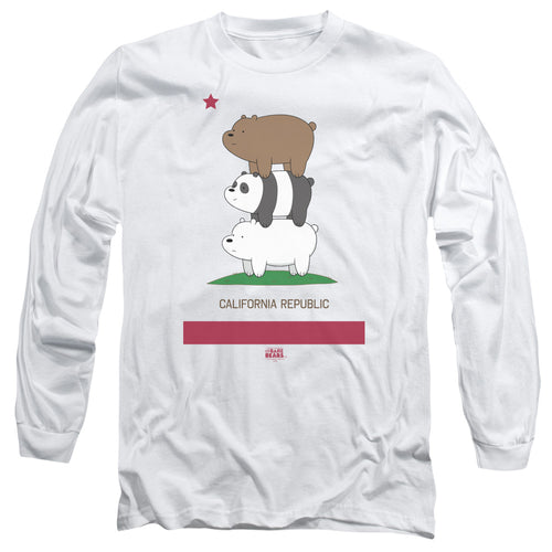We Bare Bears California Republic Bear Stack Long Sleeve T-Shirt