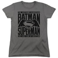 Batman v Superman Title Fight Womens T-Shirt