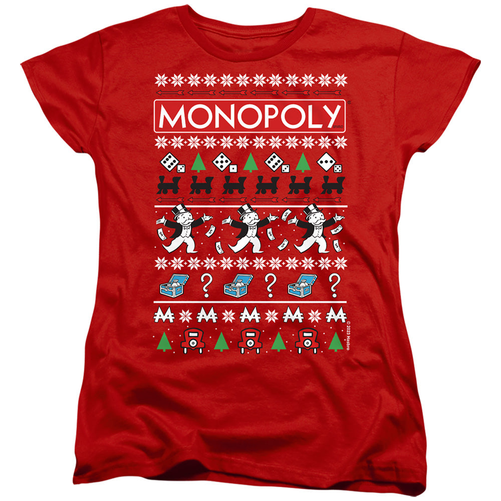 Monopoly Icons Ugly Christmas Womens T-Shirt
