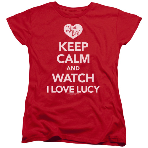 I Love Lucy Keep Calm And Watch Womens T-Shirt