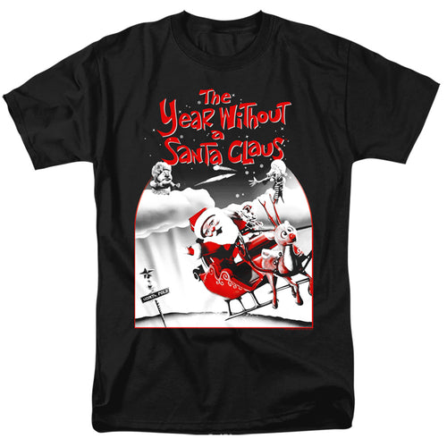 The Year Without a Santa Claus Santa Poster Black T-Shirt
