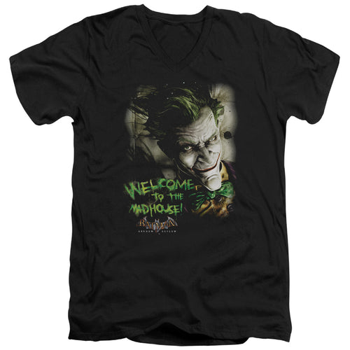 Batman Welcome To The Madhouse V-Neck T-Shirt