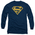 Superman Maize & Blue Shield Navy Long Sleeve T-Shirt