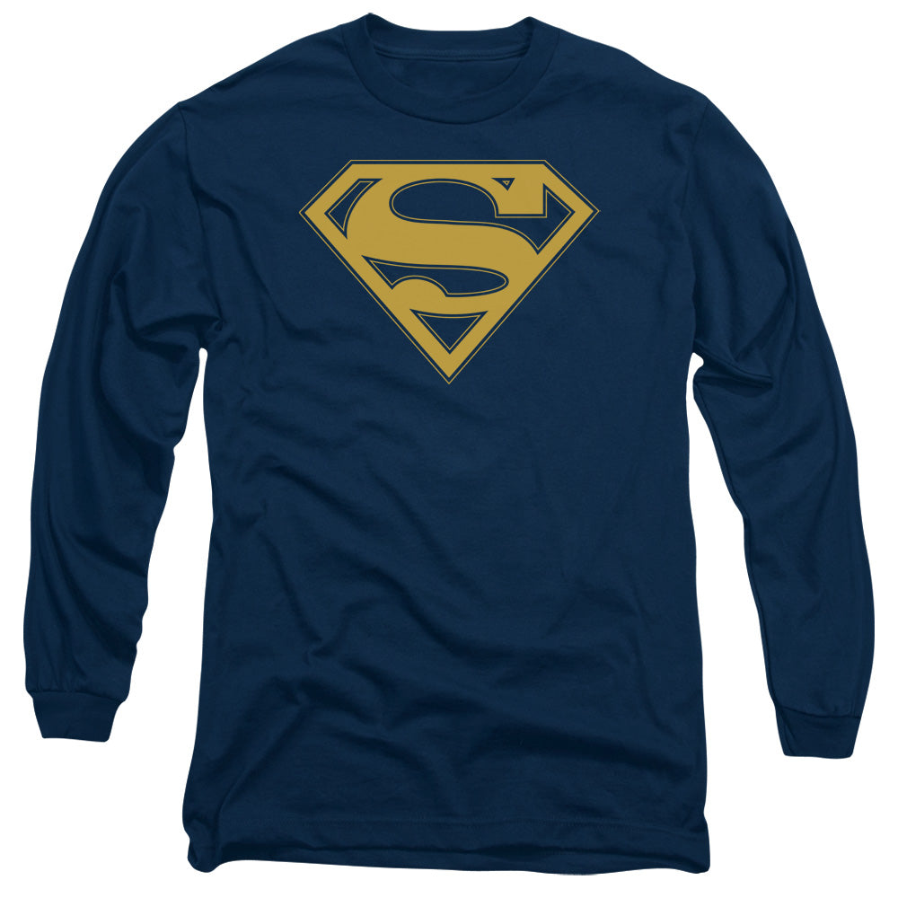 Superman Maize & Blue Shield Navy Long Sleeve T-Shirt