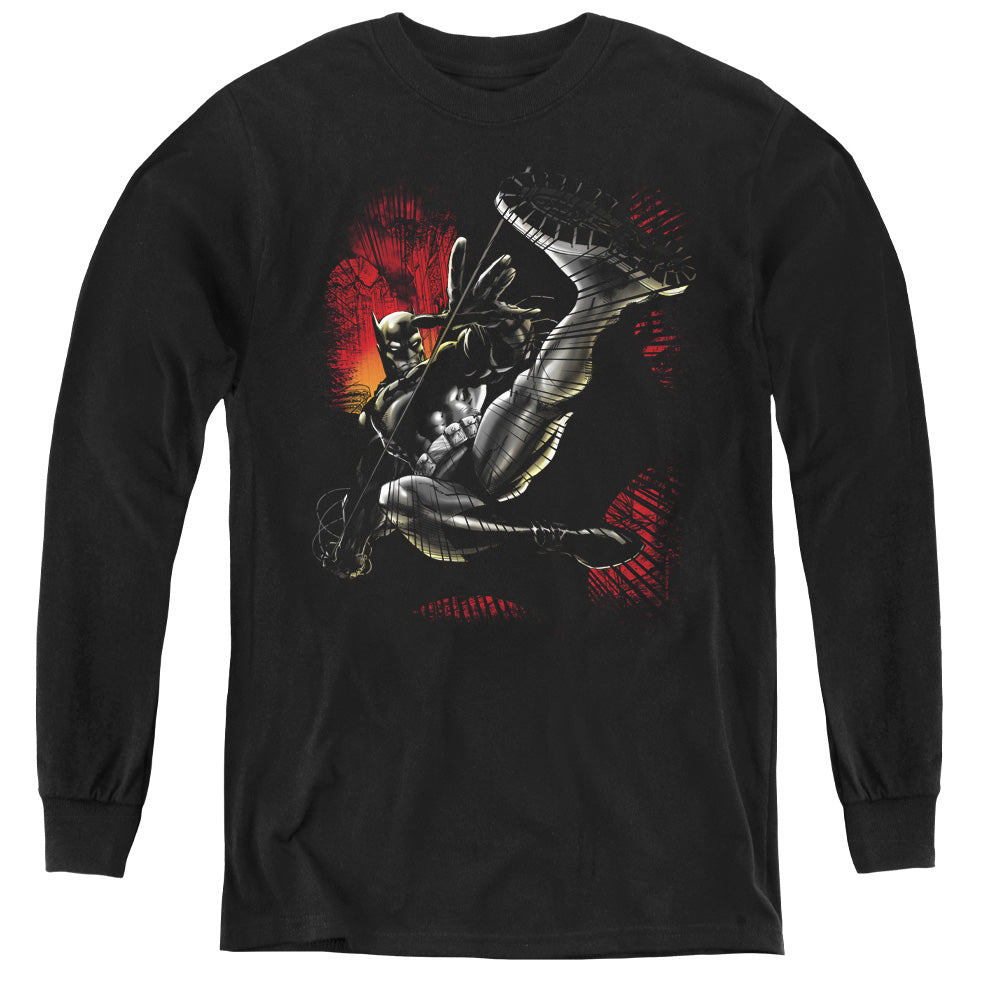 Batman Kick Swing Youth Long Sleeve T-Shirt