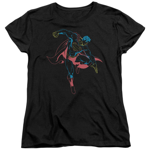 Neon Superman Womens T-Shirt