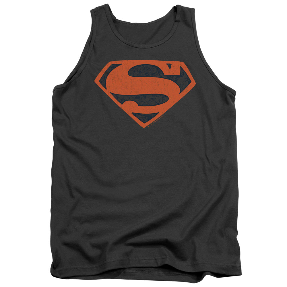 Superman Vintage Shield Collage Charcoal Tank Top