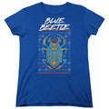 Blue Beetle Stylized Scarab Womens T-Shirt