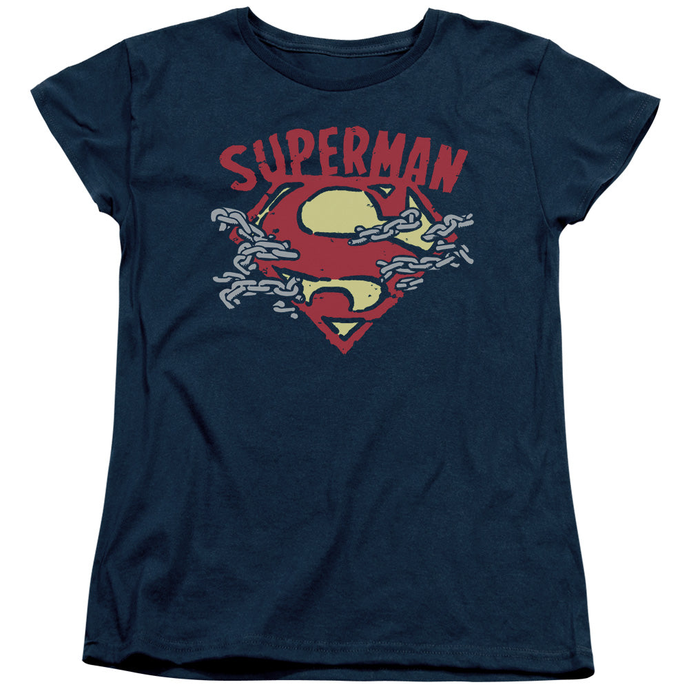Superman Chain Breaking Womens T-Shirt