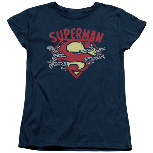Superman Chain Breaking Womens T-Shirt