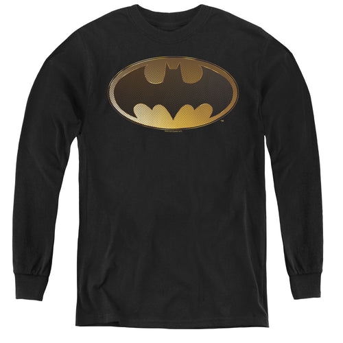 Batman Halftone Bat Youth Long Sleeve T-Shirt