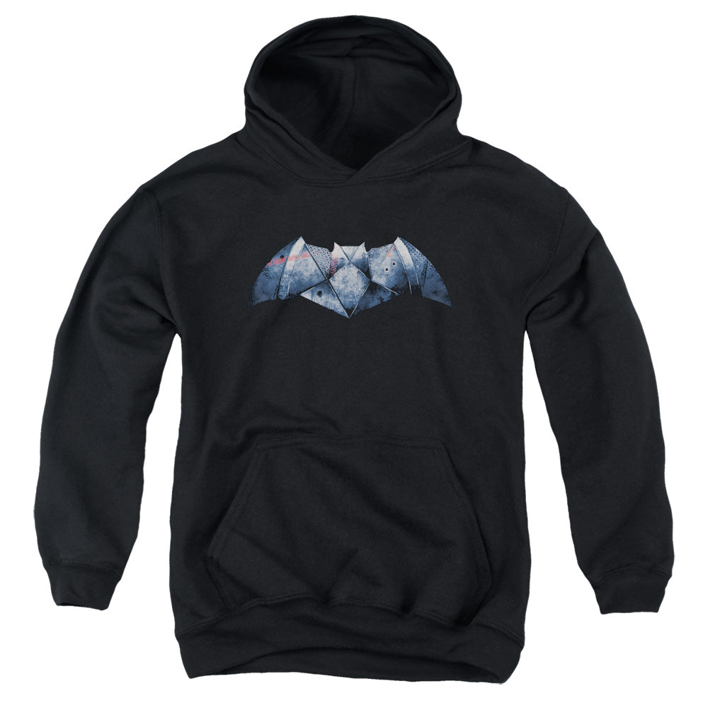 Batman v Superman Plated Bat Logo Youth Hoodie
