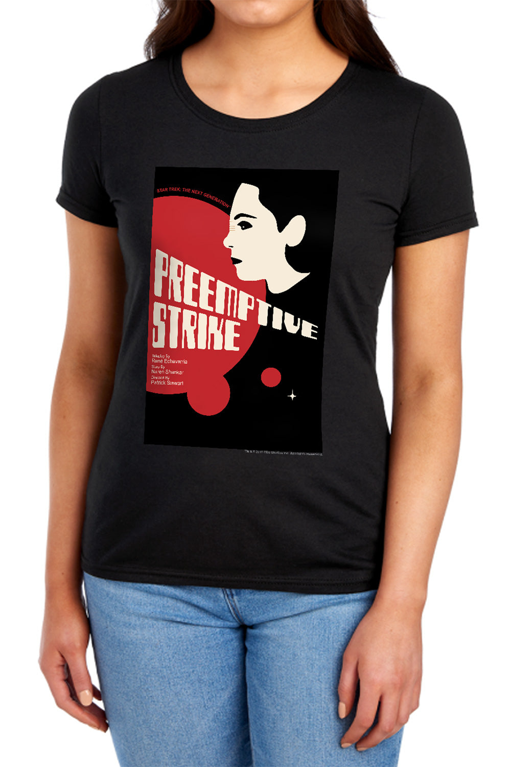 Star Trek Preemptive Strike Black Womens T-Shirt
