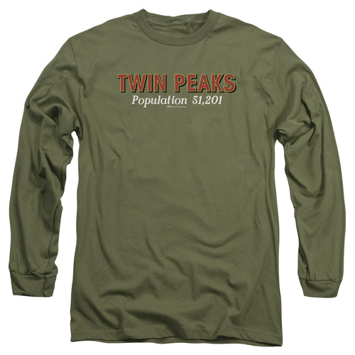 Twin Peaks Population Military Green Long Sleeve T-Shirt