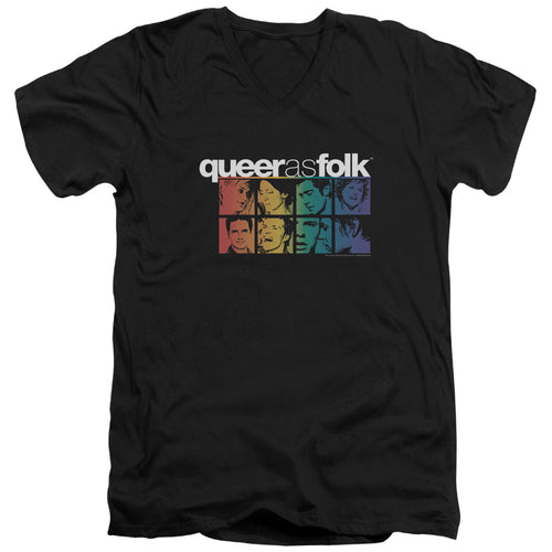 Queer as Folk Cast V-Neck T-Shirt