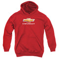 Chevy Bowtie Stacked Red Youth Hoodie