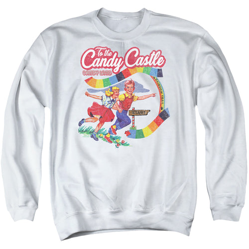 Candy Land To the Candy Castle White Crewneck Sweatshirt