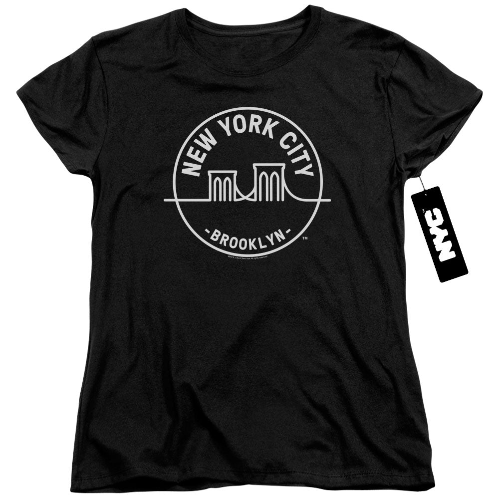 New York City Brooklyn Badge Womens T-Shirt