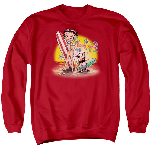Betty Boop Boop Surf Beach Crewneck Sweatshirt