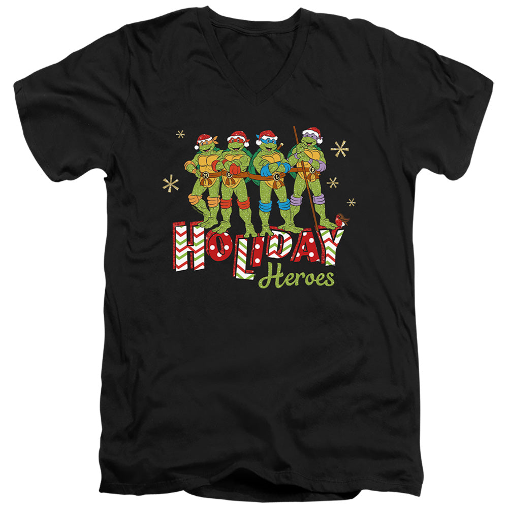Teenage Mutant Ninja Turtles Holiday Heroes Christmas Shine V-Neck T-Shirt