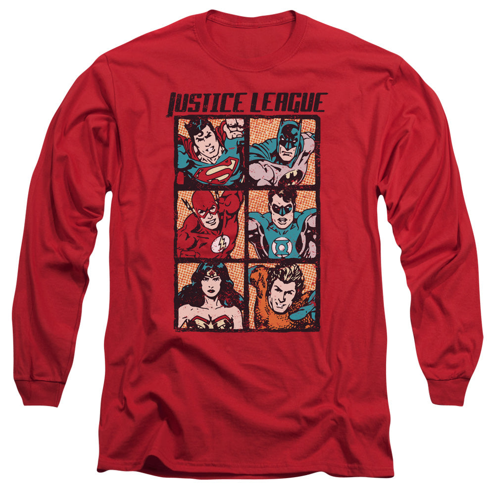 Justice League Rough Panels Long Sleeve T-Shirt