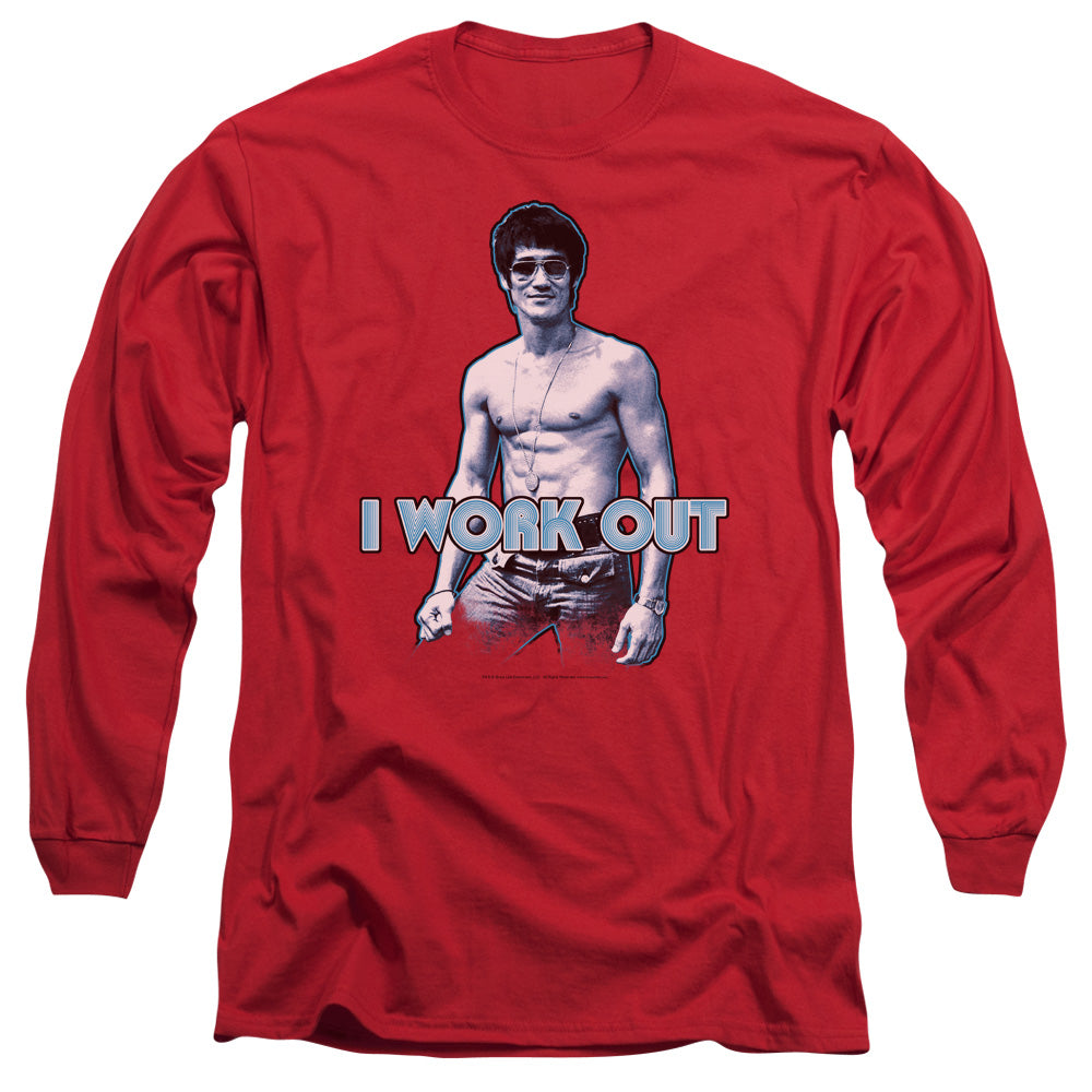 Bruce Lee Lee Works Out Long Sleeve T-Shirt