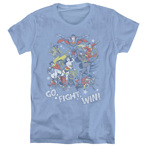 Justice League  Go Fight Win Womens T-Shirt