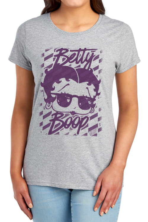 Betty Boop Summer Shades Athletic Heather Womens T-Shirt