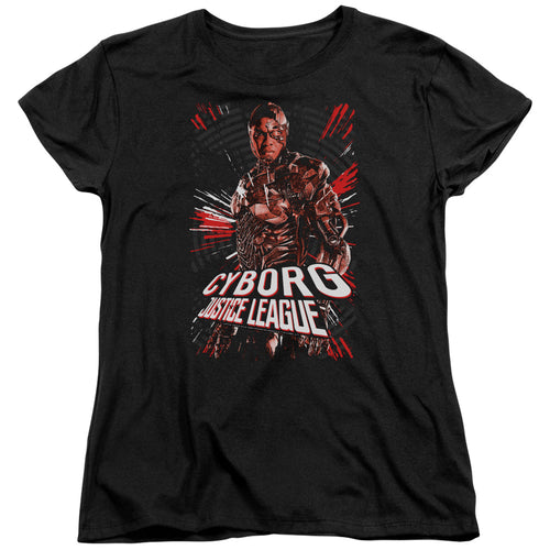 Justice League Cyborg Womens T-Shirt