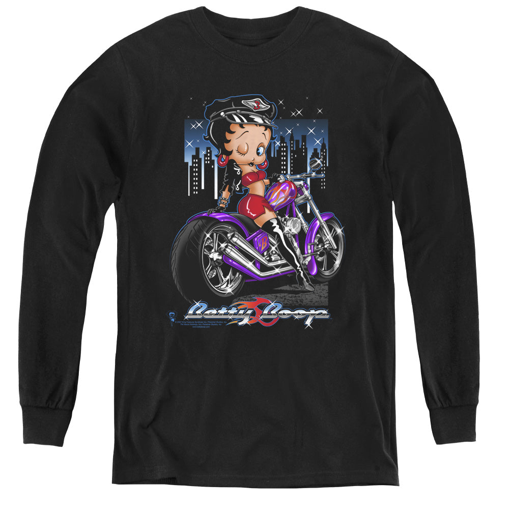 Betty Boop City Chopper Youth Long Sleeve T-Shirt
