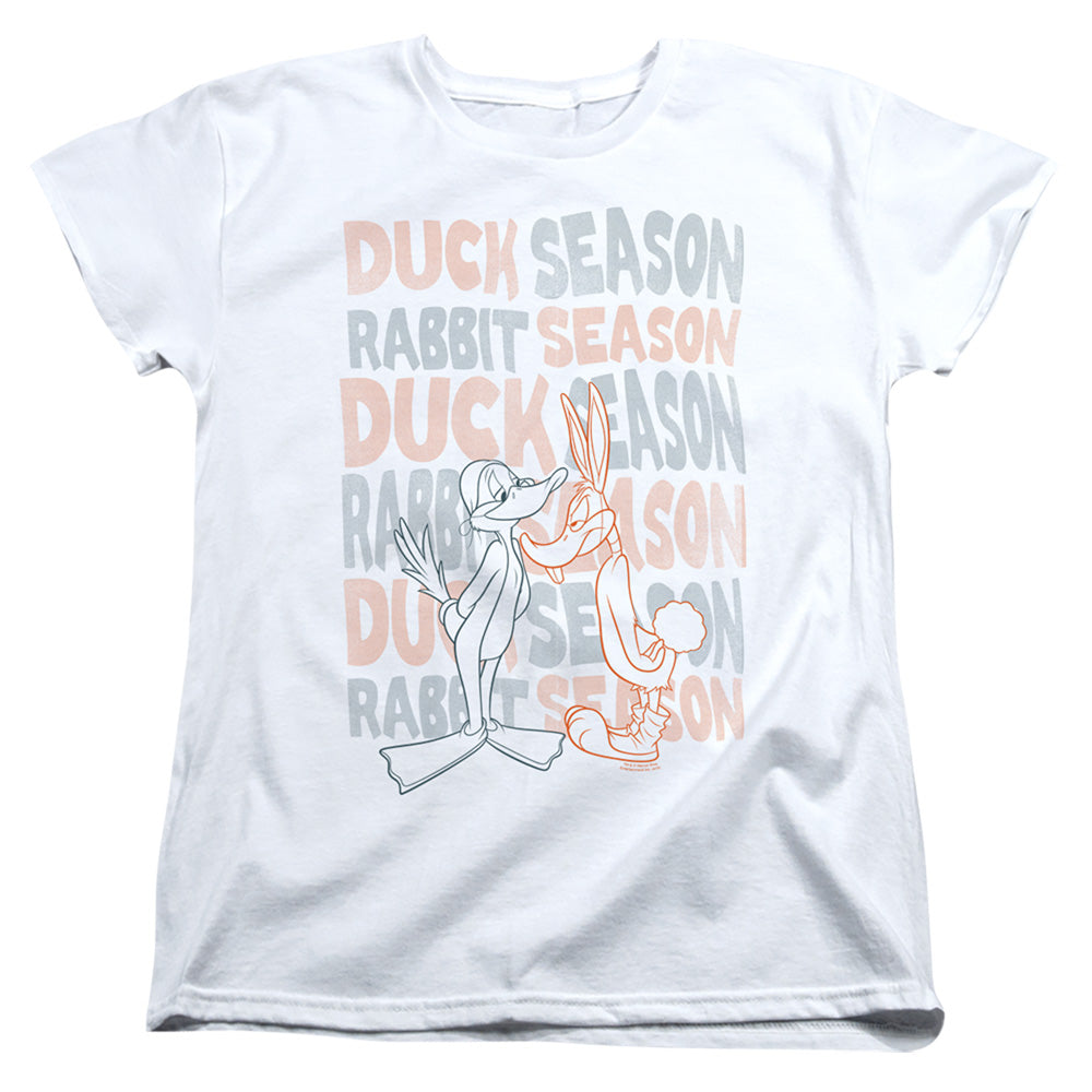 Looney Tunes Duck Season Rabbit Season Womens T-Shirt