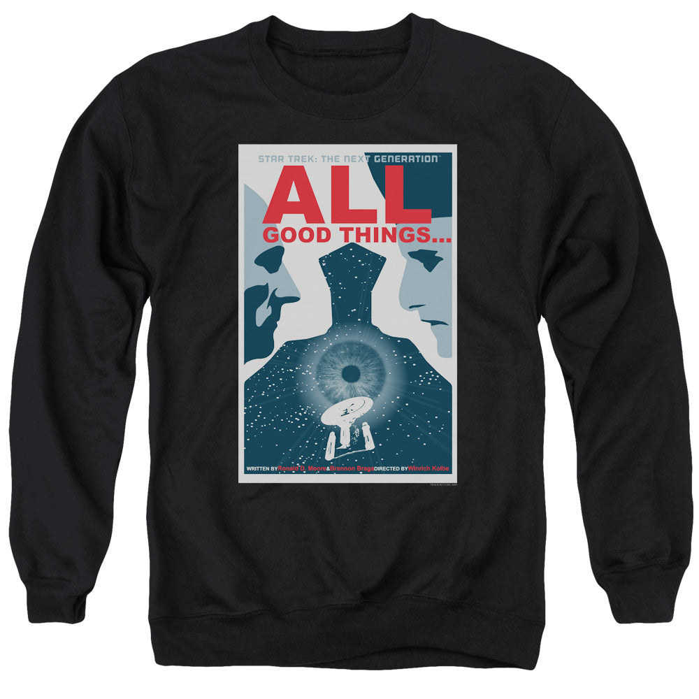 Star Trek All Good Things Black Crewneck Sweatshirt