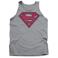 Superman Red & Black Shield Athletic Heather Tank Top