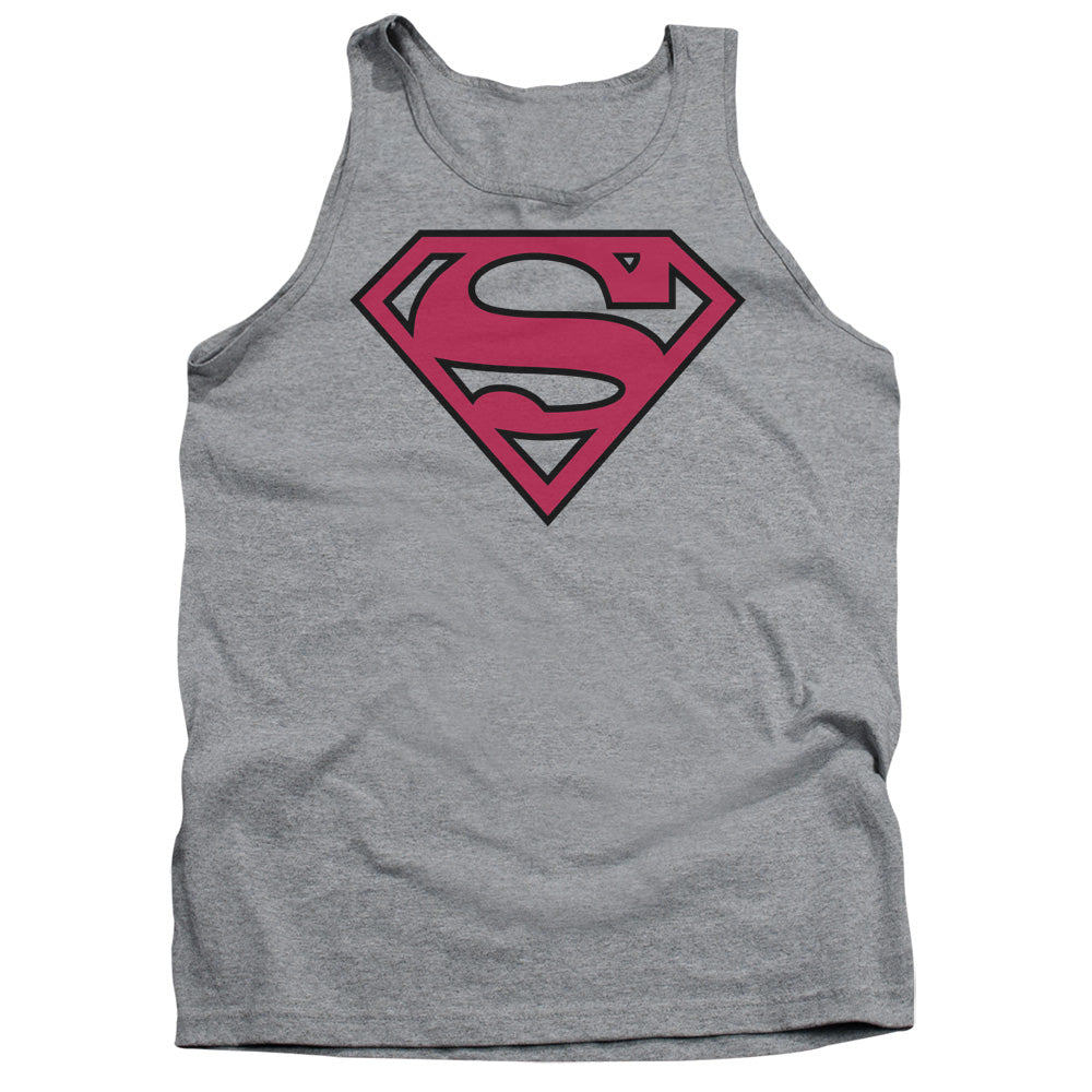 Superman Red & Black Shield Athletic Heather Tank Top