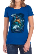 Aquaman Swimming With Sharks Womens T-Shirt