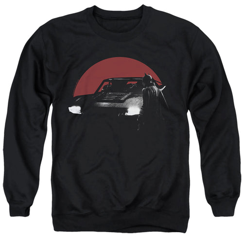 The Batman Red Moon and Batmobile Crewneck Sweatshirt