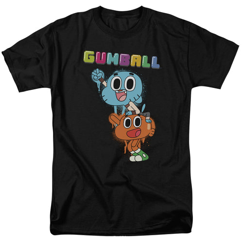 The Amazing World of Gumball Gumball and Darwin Spray Paint T-Shirt