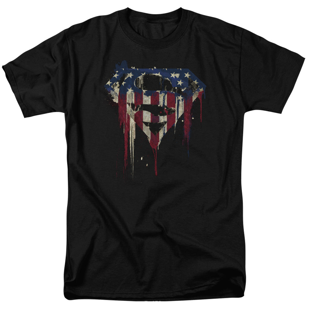 Superman Bleeding Shield Black T-Shirt