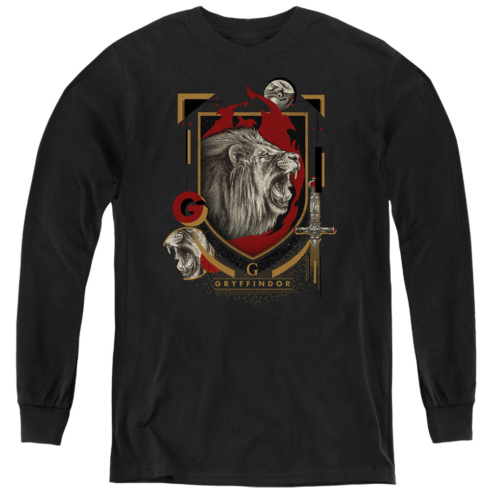Harry Potter Gryffindor Magicial Mischief Level Up Crest Youth Long Sleeve T-Shirt