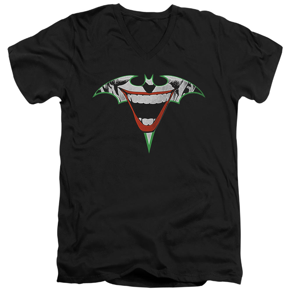 Batman Joker Bat Logo V-Neck T-Shirt