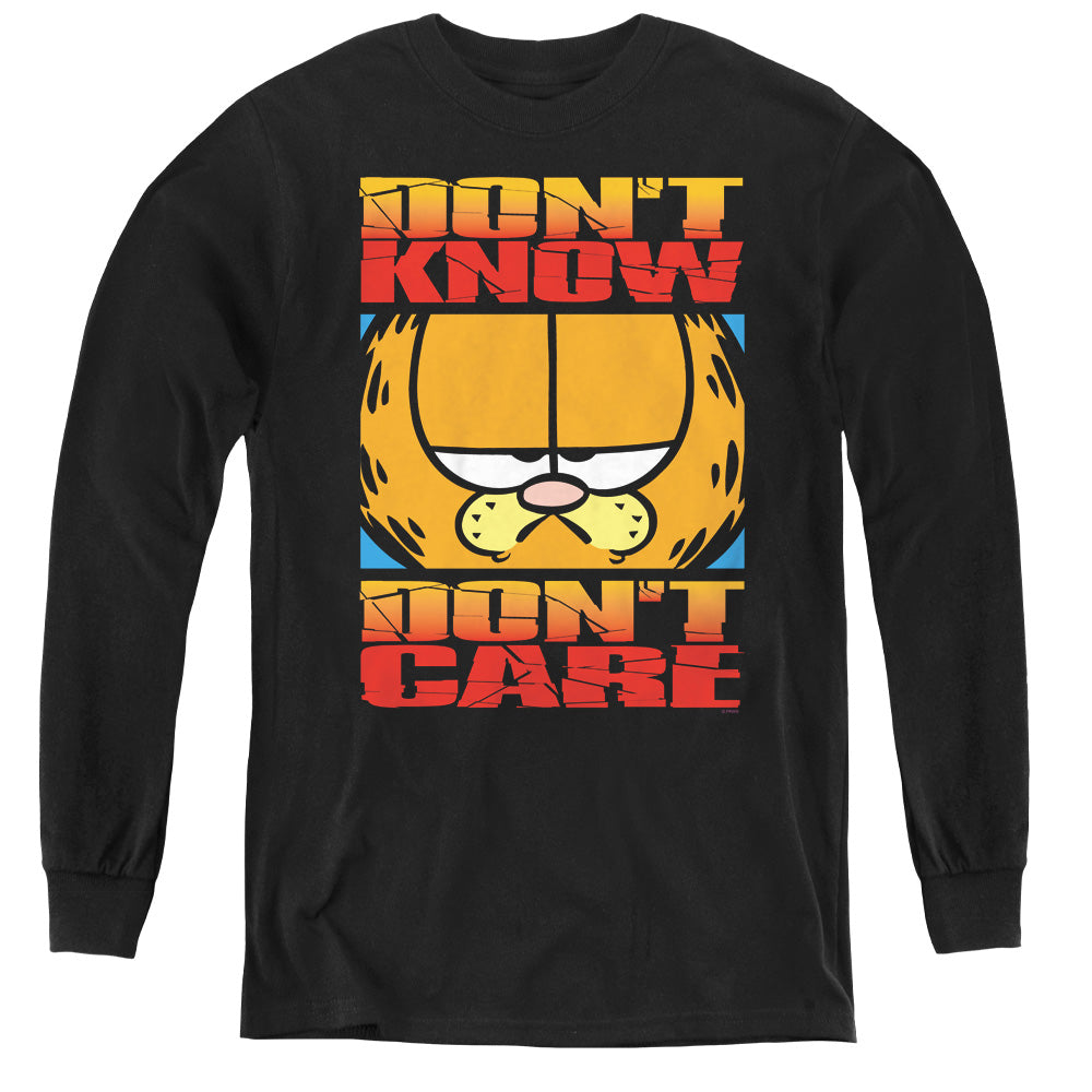 Garfield Dont Know Dont Care Youth Long Sleeve T-Shirt